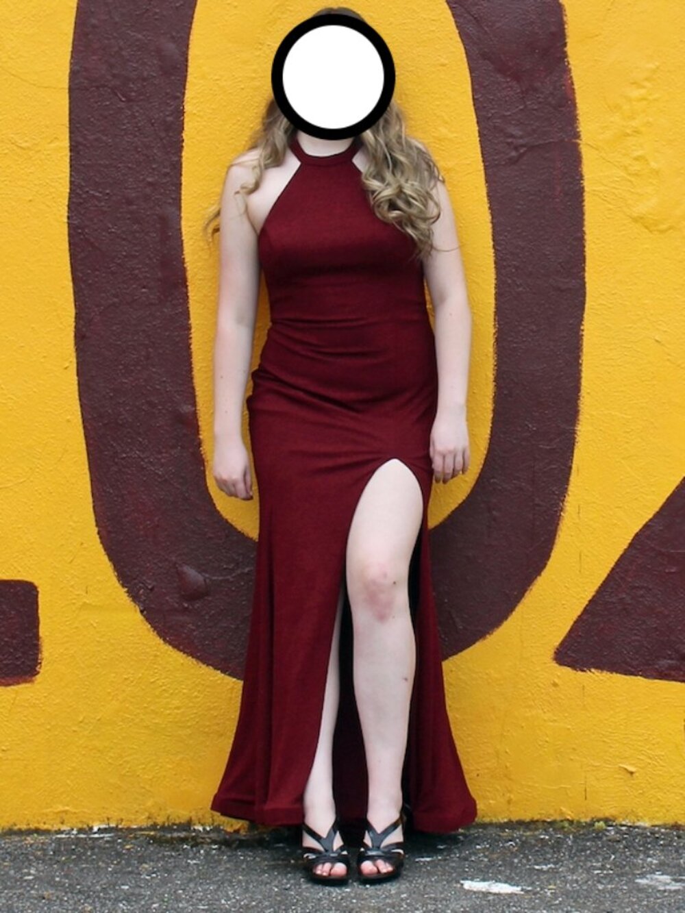Maroon Bodycon, Open-Back Sparkle Dress